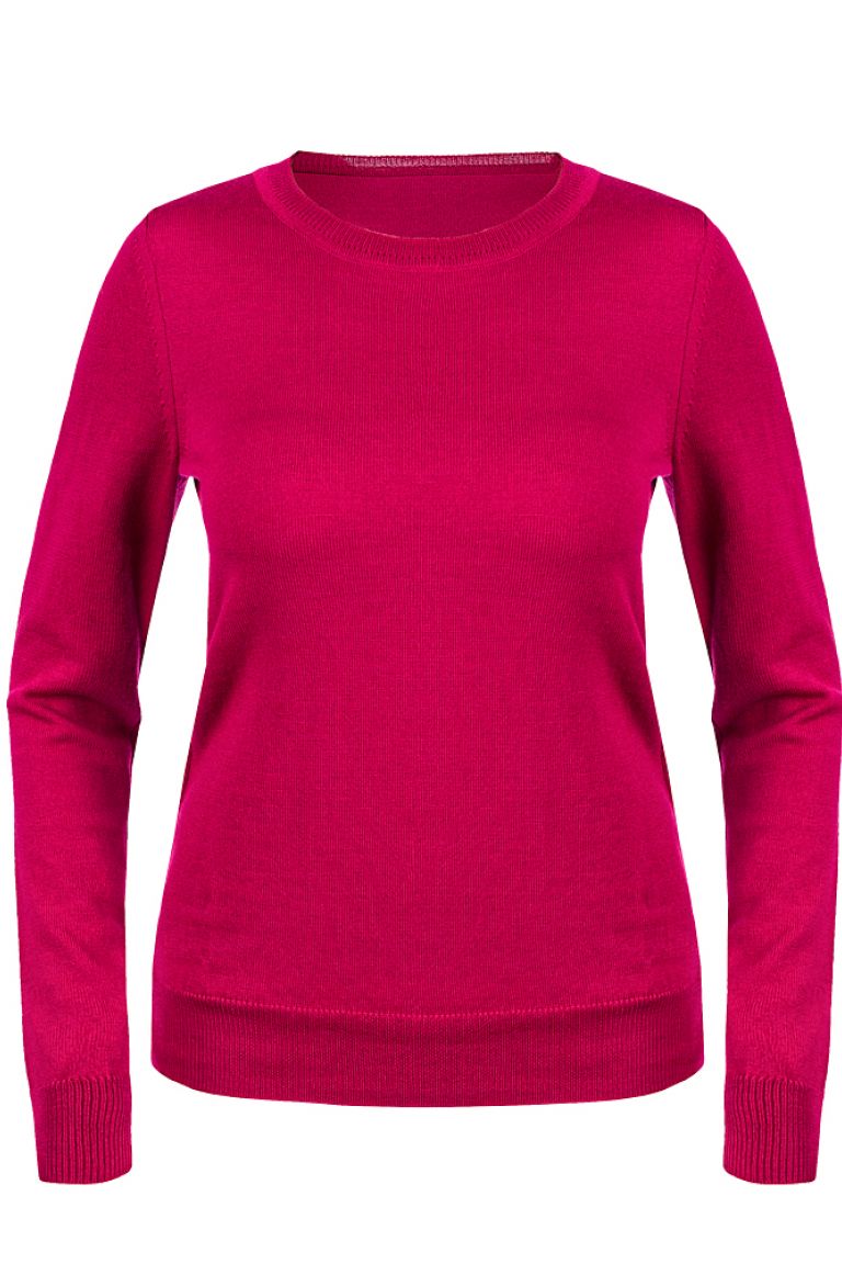 Viamaro Casual sweater fuschia merino