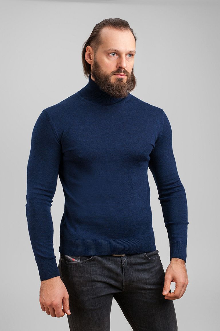 Viamaro Menswear golf blue merino