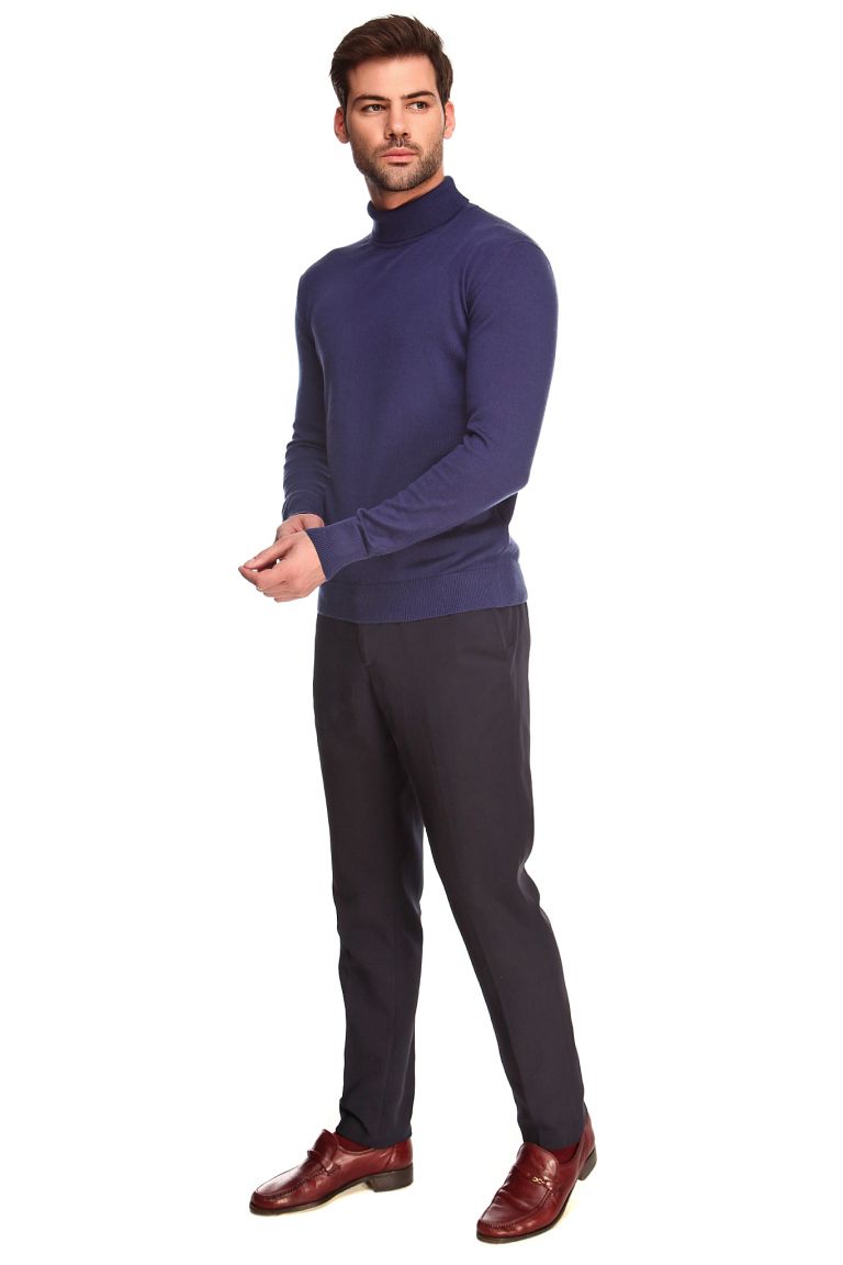 Merino Turtleneck Viamaro blue back