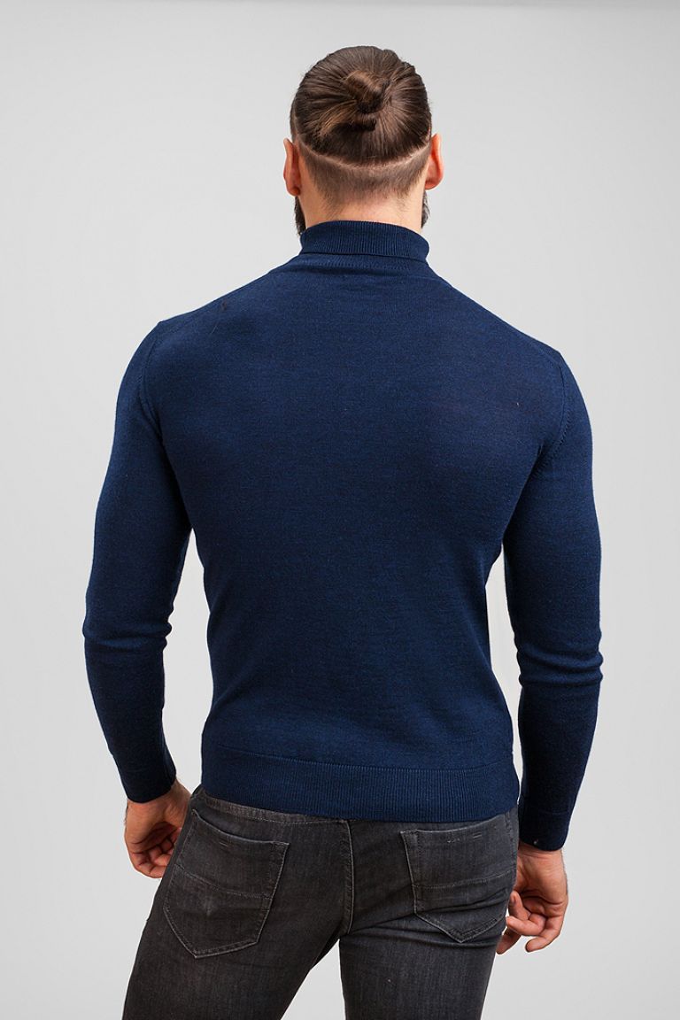Viamaro Menswear golf blue merino back