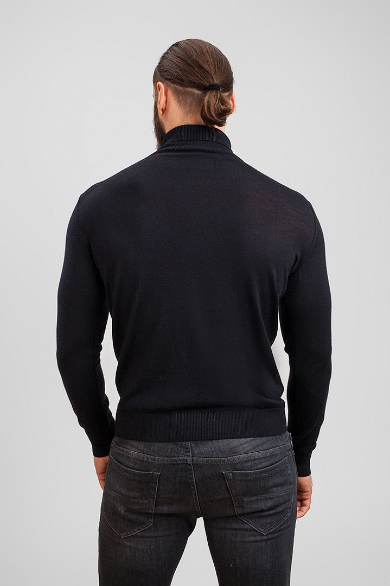 Viamaro Menswear golf black merino back