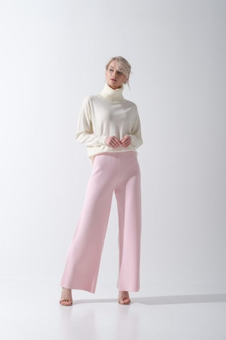 Merino wool thermal trousers pink