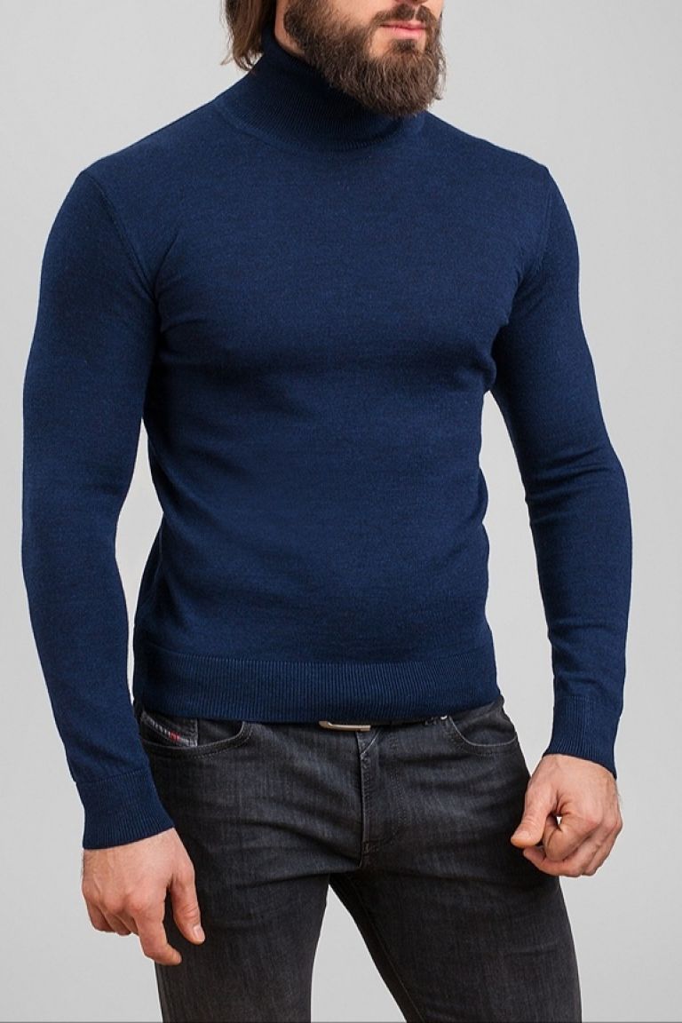 Merino turtleneck Viamaro blue